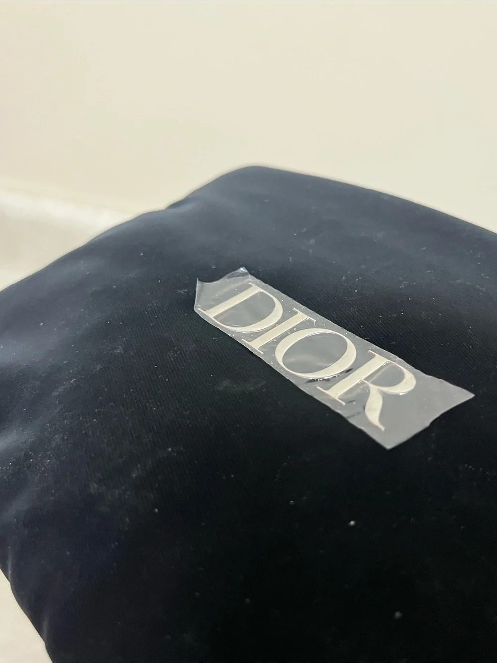 DIOR Cosmetic Bag Black with Silver Metallic Dior Emblem Logo